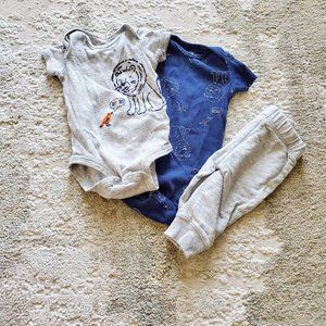 3/$25 Carters Safari Bundle 0-3M Baby Boy